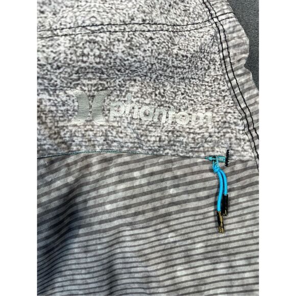 Hurley Board Shorts Men 29 Gray Black Swim Trunks Surf Beach Athletic Quick Dry - Picture 9 of 11